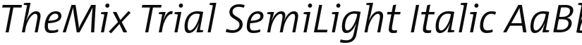 TheMix Trial SemiLight Italic font