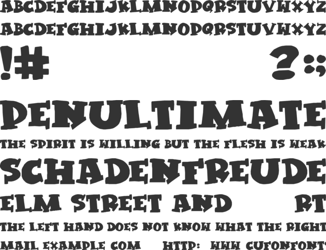 Kleptomaniac font preview