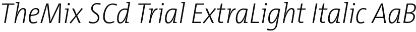 TheMix SCd Trial ExtraLight Italic font