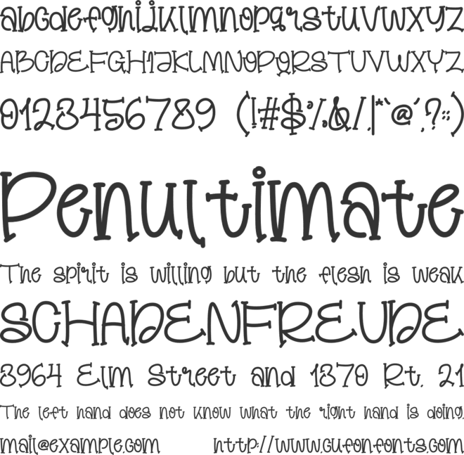 Sweetday font preview