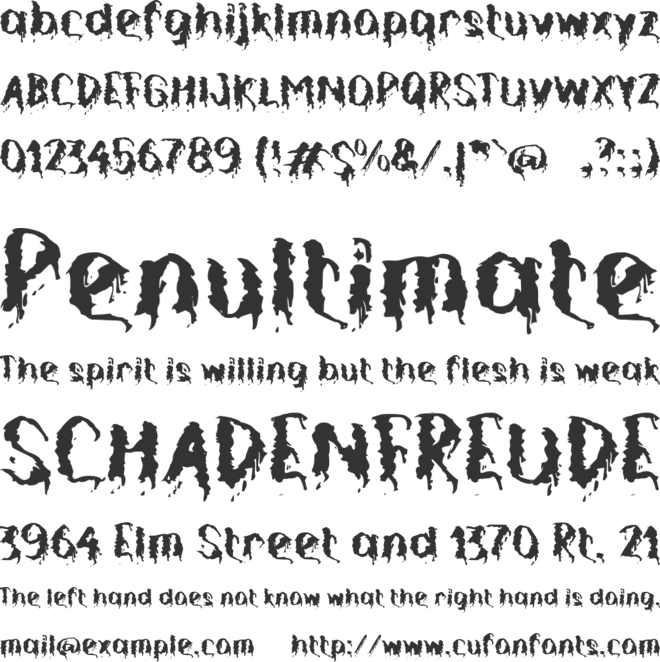 f Fear Of Blood font preview