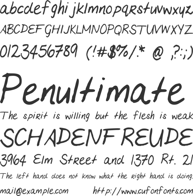 MariasHandwriting font preview