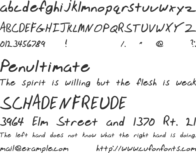 JHand font preview