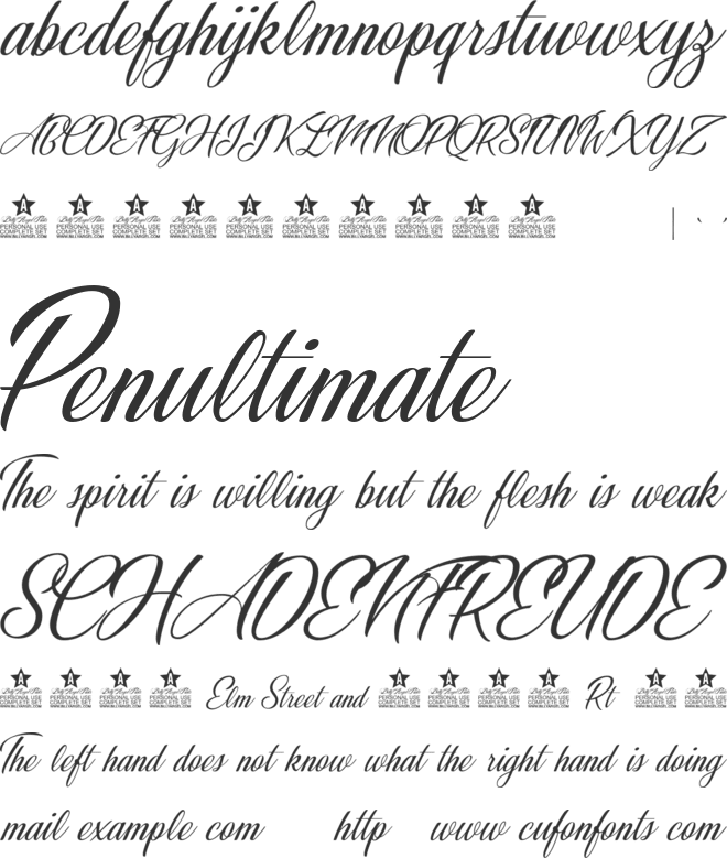 Weddingday Personal Use font preview