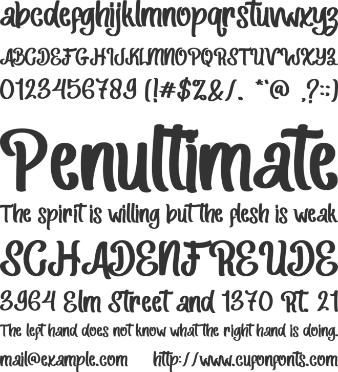 Winter Cold - Personal Use font preview