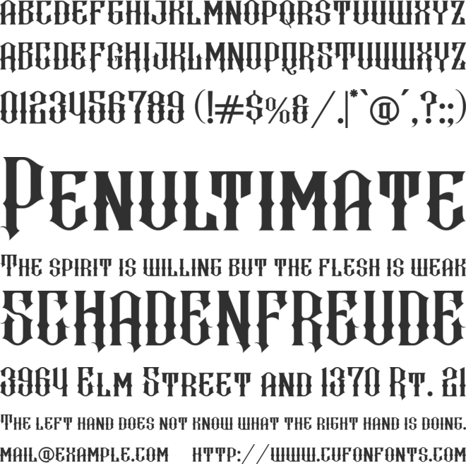Hewina font preview