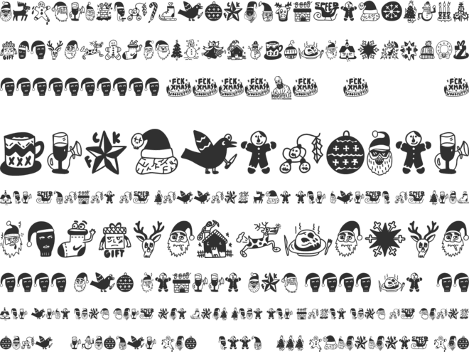 Woodcutter FCK XMAS font preview