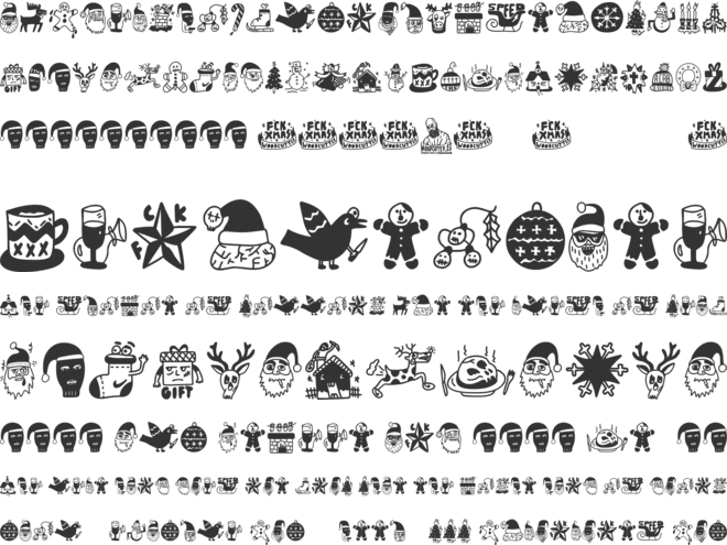 Woodcutter FCK XMAS font preview