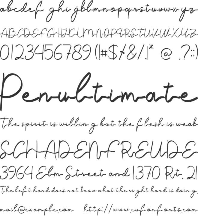 Ghenifer Claudia font preview