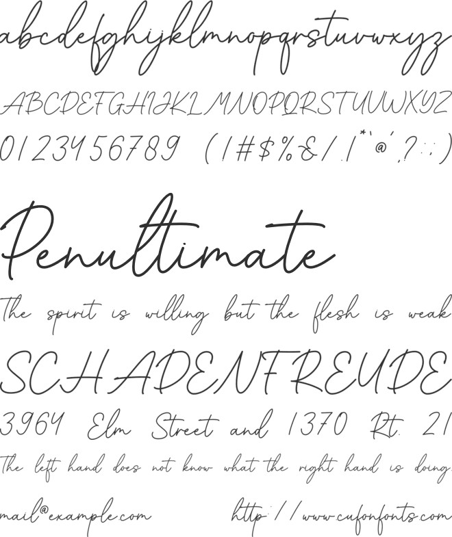 Cinthya font preview