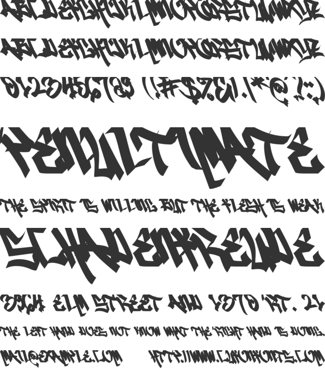Helvair Graffiti font preview