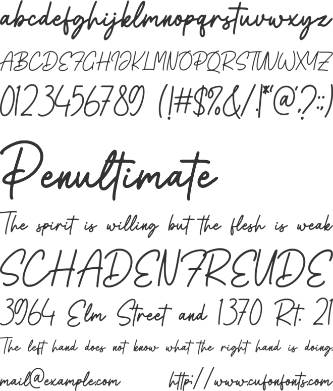 Feallico font preview