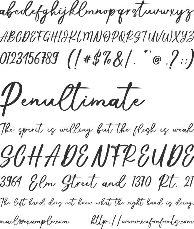 Sally Alone font preview