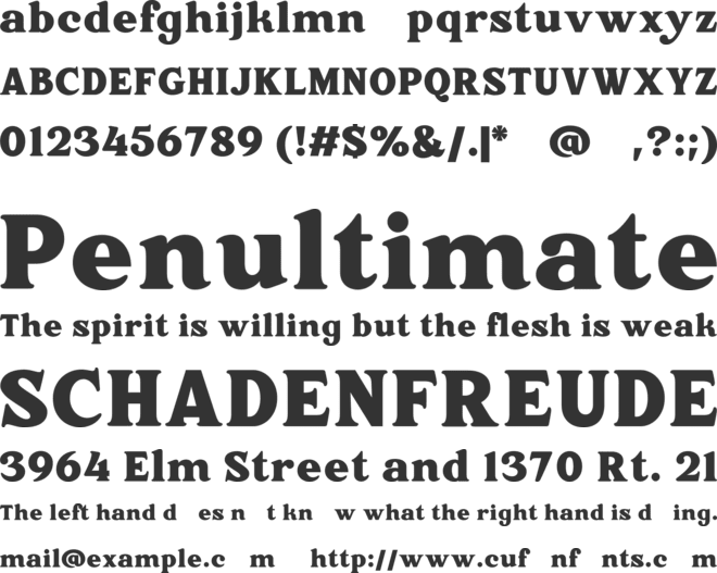 The mietlor free version font preview