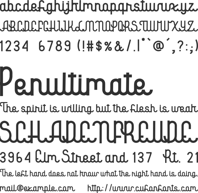 Theghiza font preview