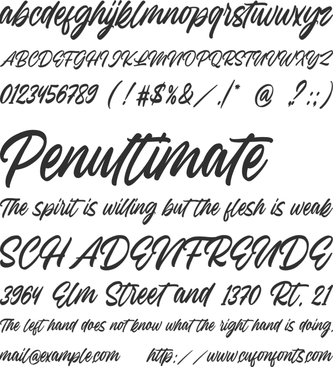 Brilliant Youth font preview