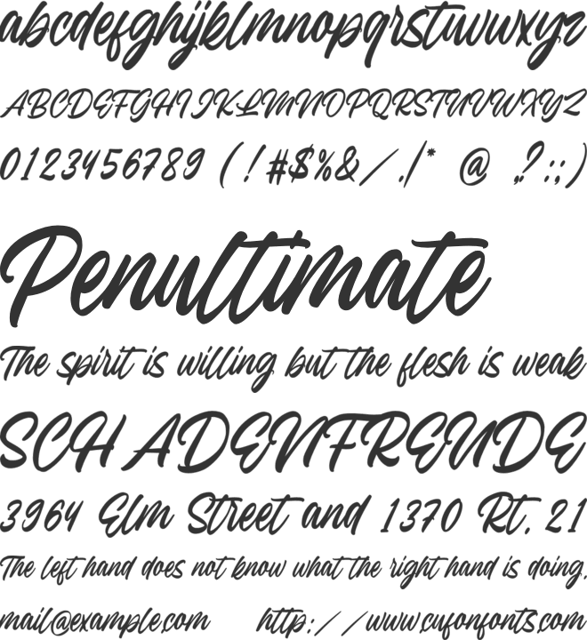 Brilliant Youth font preview