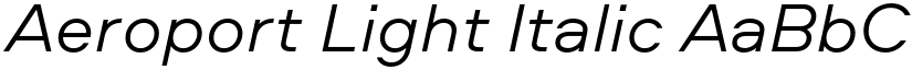 Aeroport Light Italic font