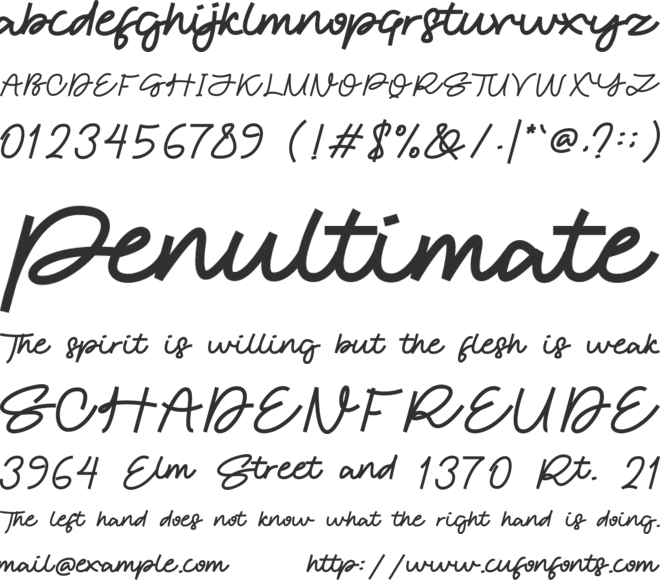 Marattole font preview