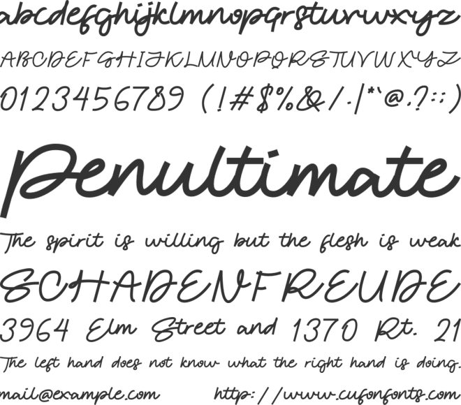 Marattole font preview