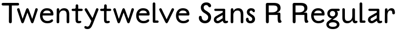 Twentytwelve Sans R Regular font
