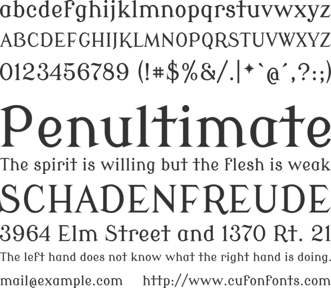 Modern Antiqua font preview