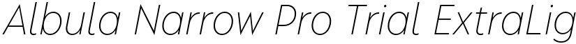Albula Narrow Pro Trial ExtraLight Oblique font