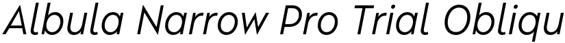 Albula Narrow Pro Trial Oblique font