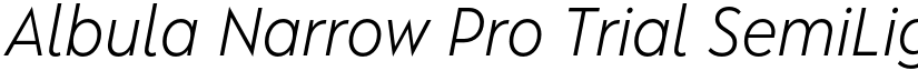 Albula Narrow Pro Trial SemiLight Oblique font