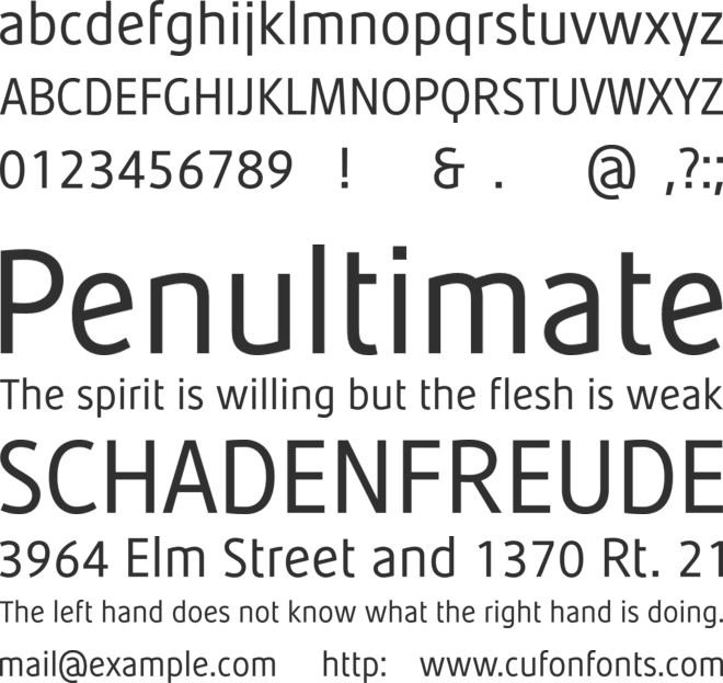 Minora Trial font preview
