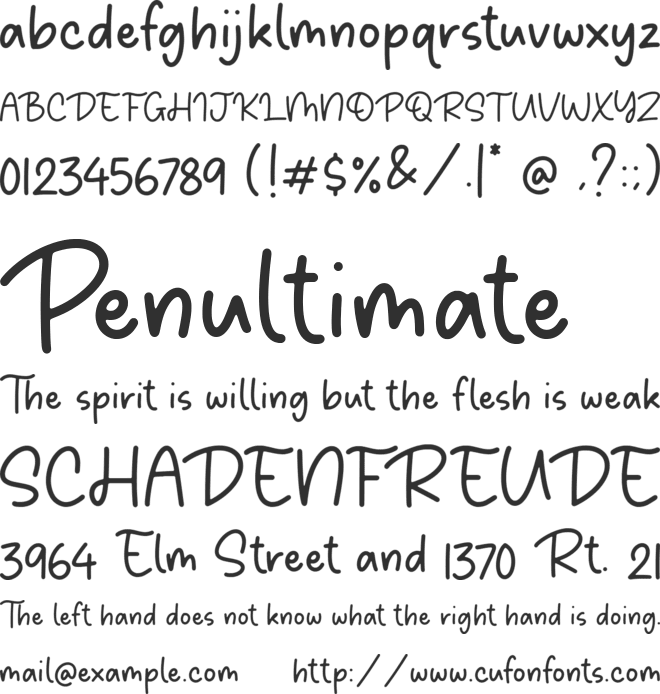 Babynotes font preview