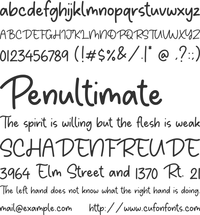 Babynotes font preview