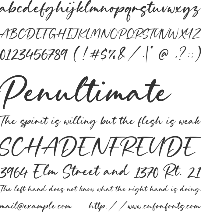 Cinderland font preview