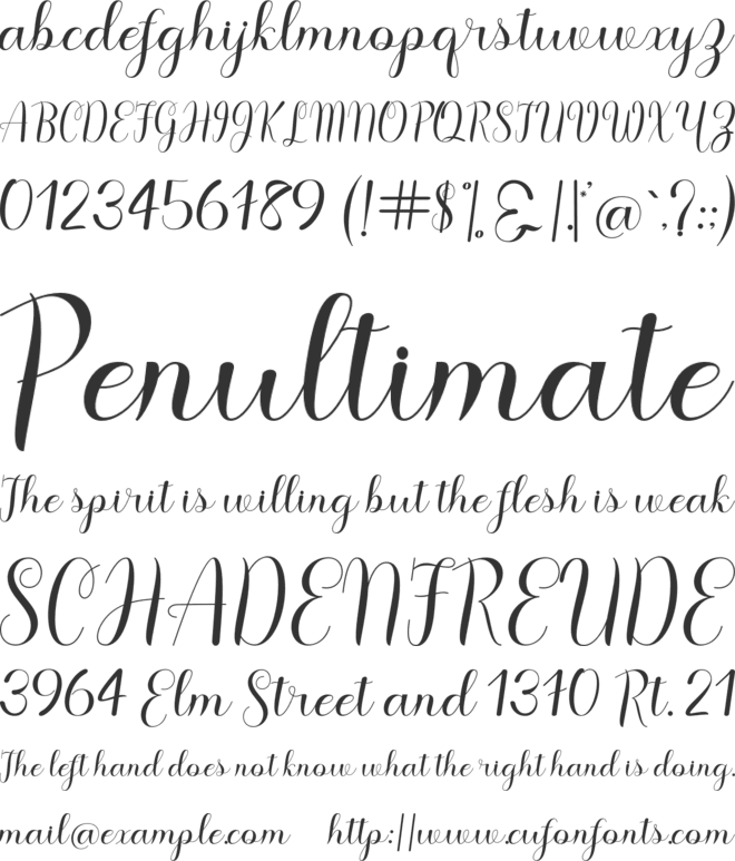 Wistina Script font preview