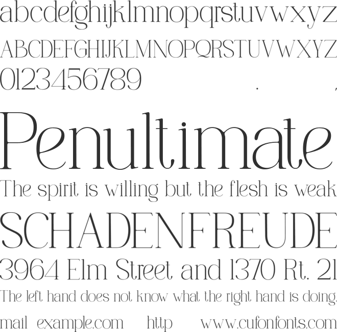 Earfline font preview