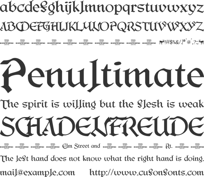 Gift Of Christmas PERSONAL USE font preview