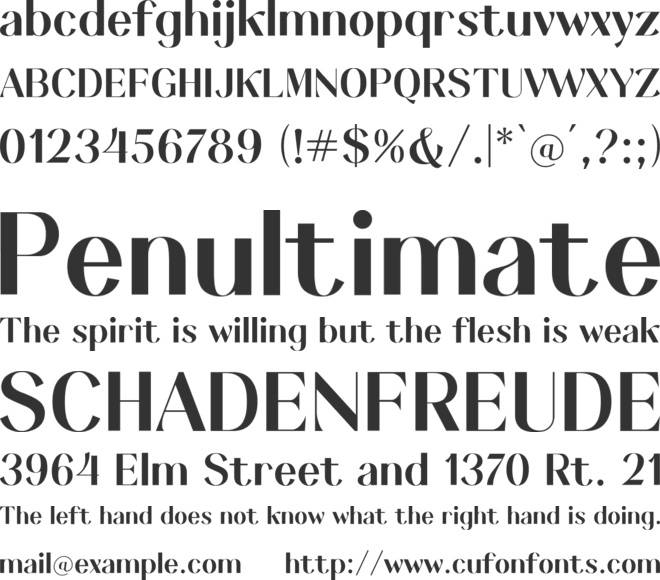 Keystone font preview