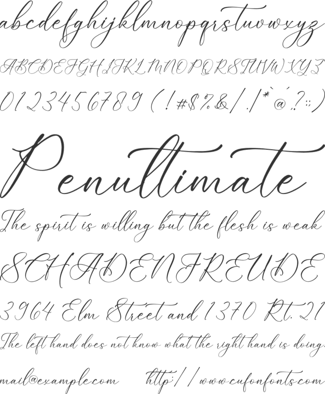 Alnetsia Montenela font preview