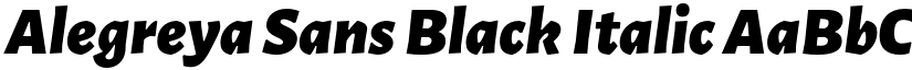 Alegreya Sans Black Italic font