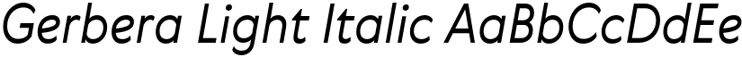 Gerbera Light Italic font