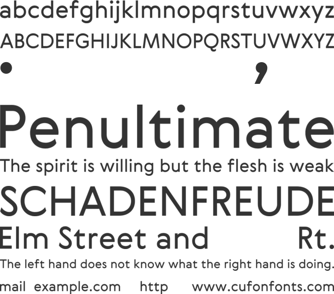 Gerbera font preview