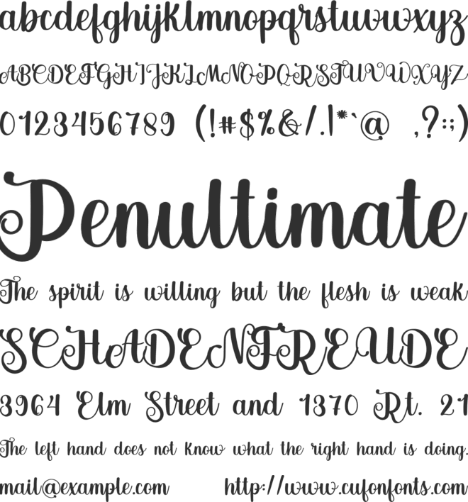 Creative Happiness font preview