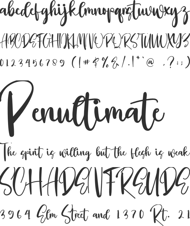Pinkylate font preview