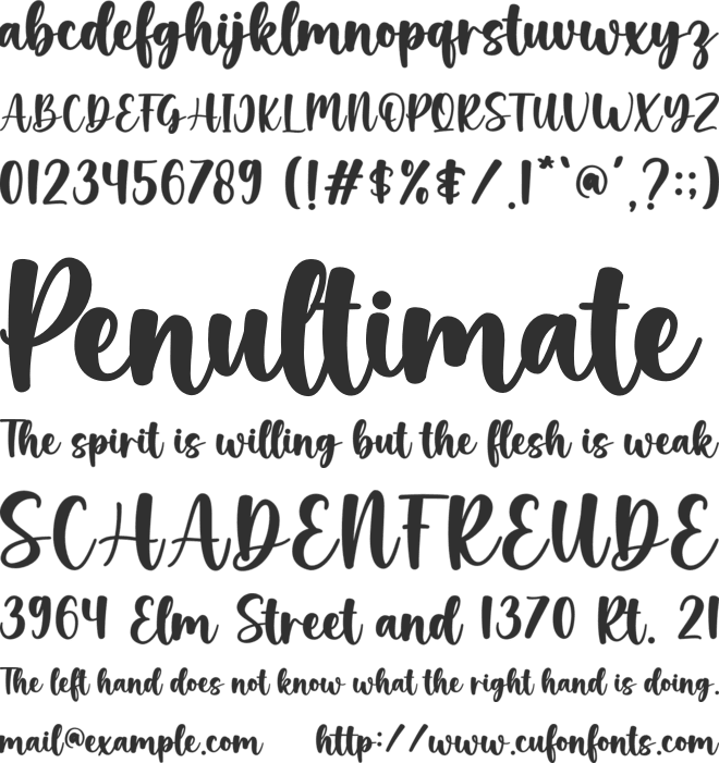 Hooray font preview