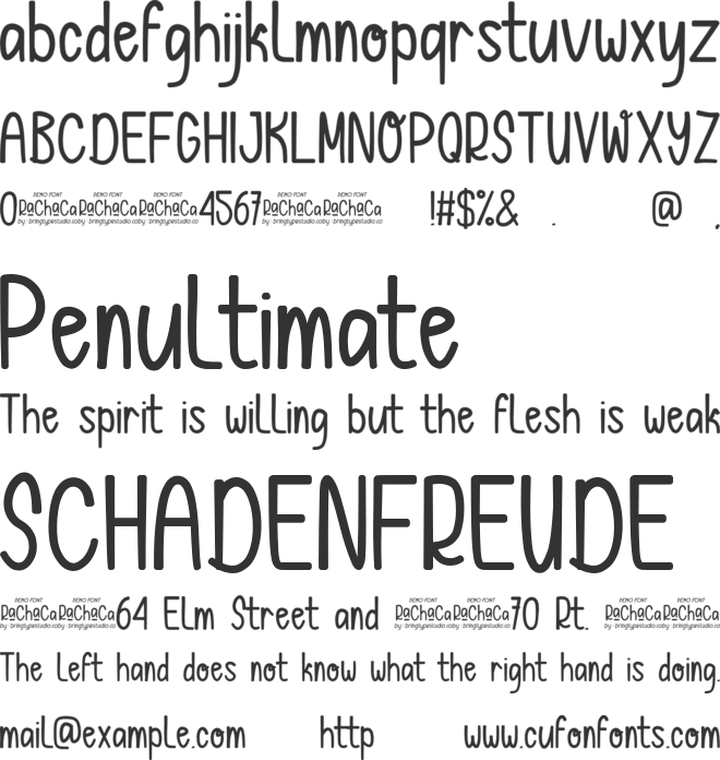 Rachaca font preview