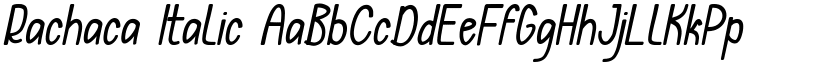 Rachaca Italic font