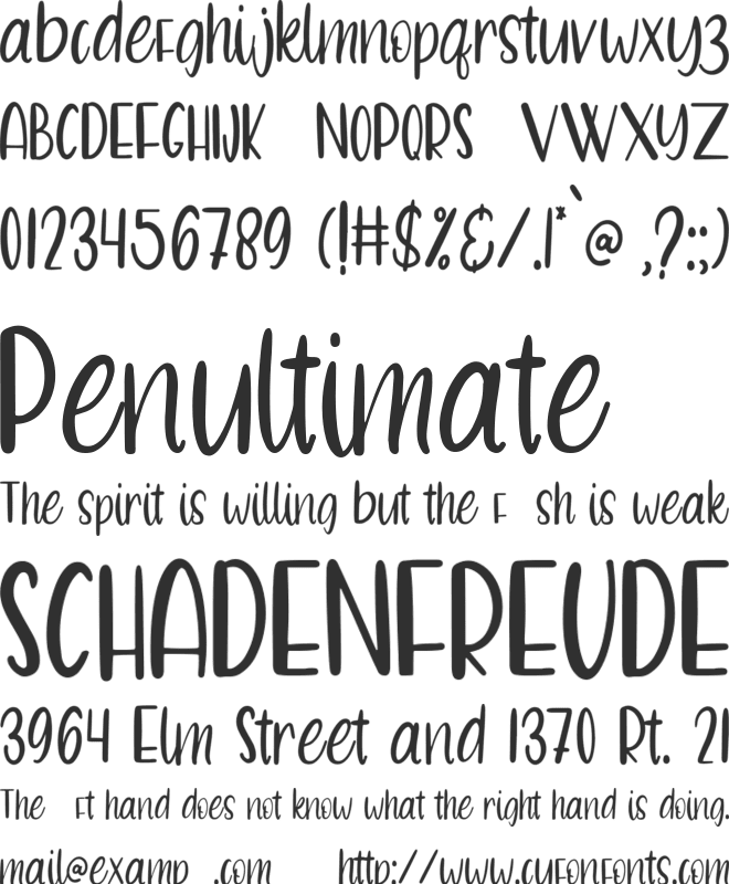 Penguin Surfing font preview