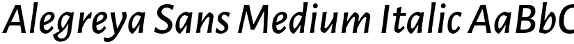 Alegreya Sans Medium Italic font