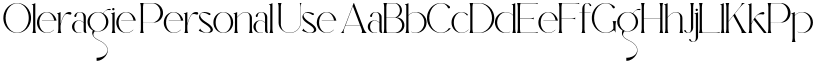 Oleragie Personal Use font