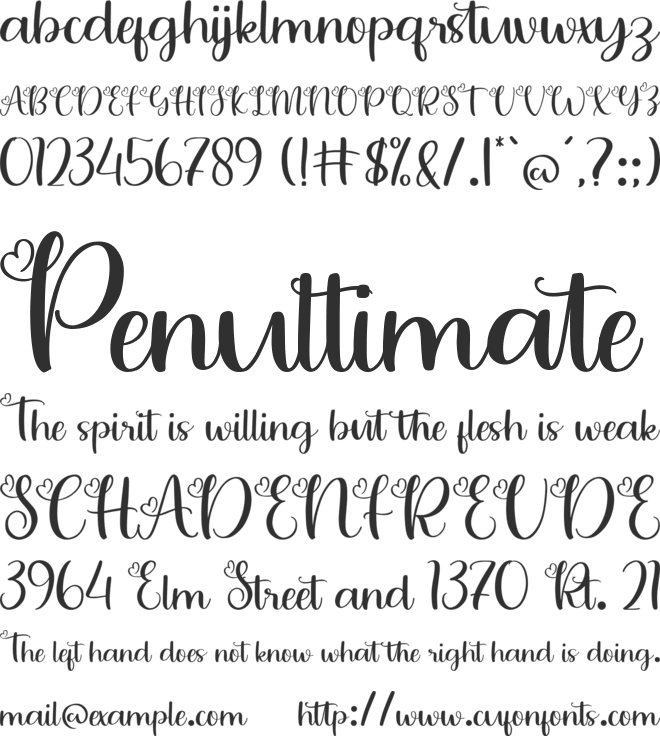 Love Vale font preview
